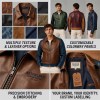 Custom Men's Brown & Blue Leather Biker Jacket with Two Tone Detailing