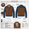 Custom Men's Brown & Blue Leather Biker Jacket with Two Tone Detailing