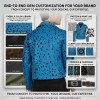 Custom Men's Blue Hair-on Cowhide Leather Biker Jacket, Custom Made to Order