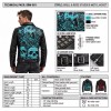 Custom Men's Black Leather Biker Jacket with Studded Detailing, Skull & Rose