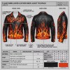 Custom Men's Cowhide Leather Biker Jacket with Embroidered & Applique Detailing, Flame