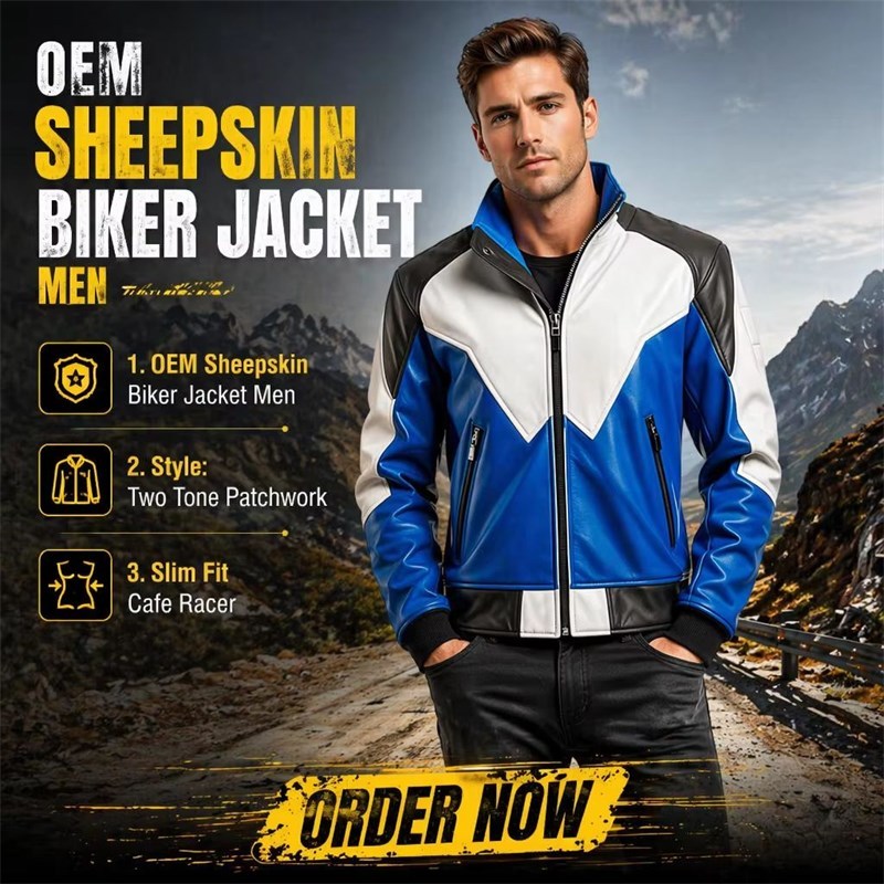 OEM Two Tone Motorcycle Biker Jacket