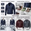 Custom Men's Blue & Navy Leather Biker Jacket, Custom Made to Order