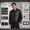 Custom Men's Black Cowhide Leather Biker Jacket, Custom Made to Order