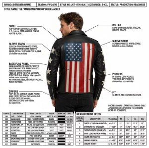 Custom Men's Black Leather Biker Jacket with Patchwork Detailing, Star & Punk Rock