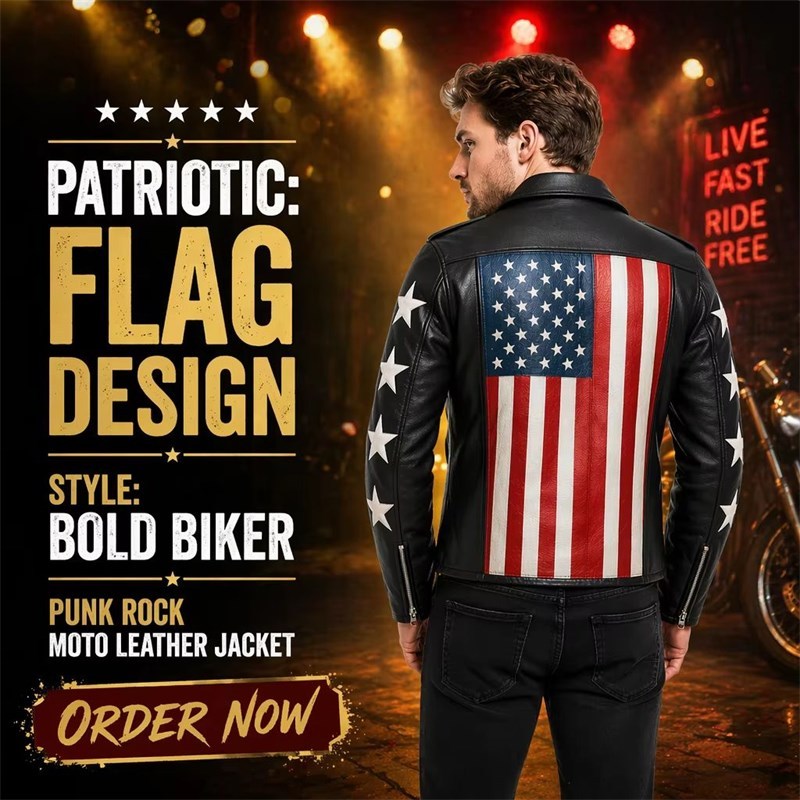 OEM Star Sleeve Punk Rock Moto Jacket