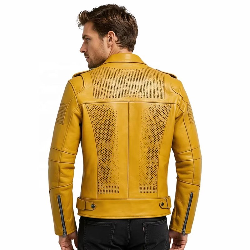 OEM Snake Printed Leather Biker Jacket
