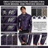 Custom Men's Purple Cowhide Leather Biker Jacket with Studded & Spiked Detailing