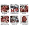 Custom Men's Red Leather Biker Jacket with Studded & Embroidered Detailing