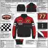 Custom Men's Black & Orange Leather Biker Jacket with Applique & Patchwork Detailing, Skull