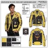 Custom Men's Black & Yellow Leather Biker Jacket with Studded & Embroidered Detailing, Punk Rock & Streetwear