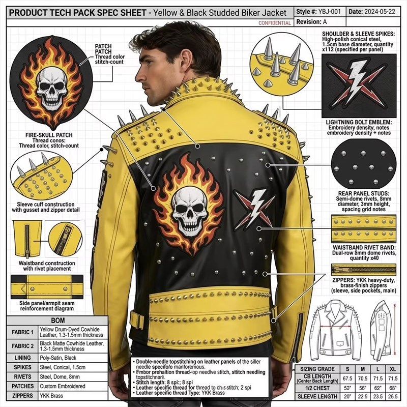 OEM Plain Embroidery Biker Jacket