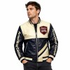 Custom Men's Cowhide Leather Biker Jacket with Two Tone Detailing, Streetwear