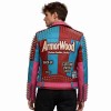 Custom Men's Cowhide Leather Biker Jacket with Studded & Patchwork Detailing, Punk Rock
