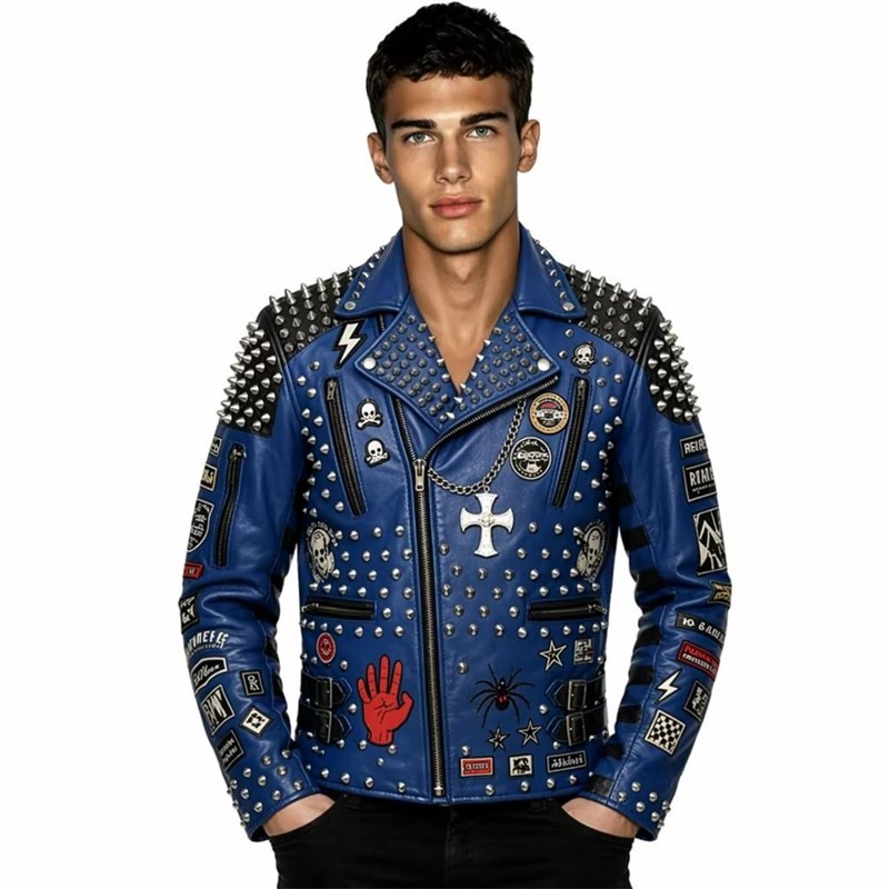 OEM Studded Biker Leather Jacket