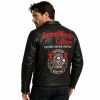 Custom Men's Leather Biker Jacket with Applique Detailing, Custom Made to Order