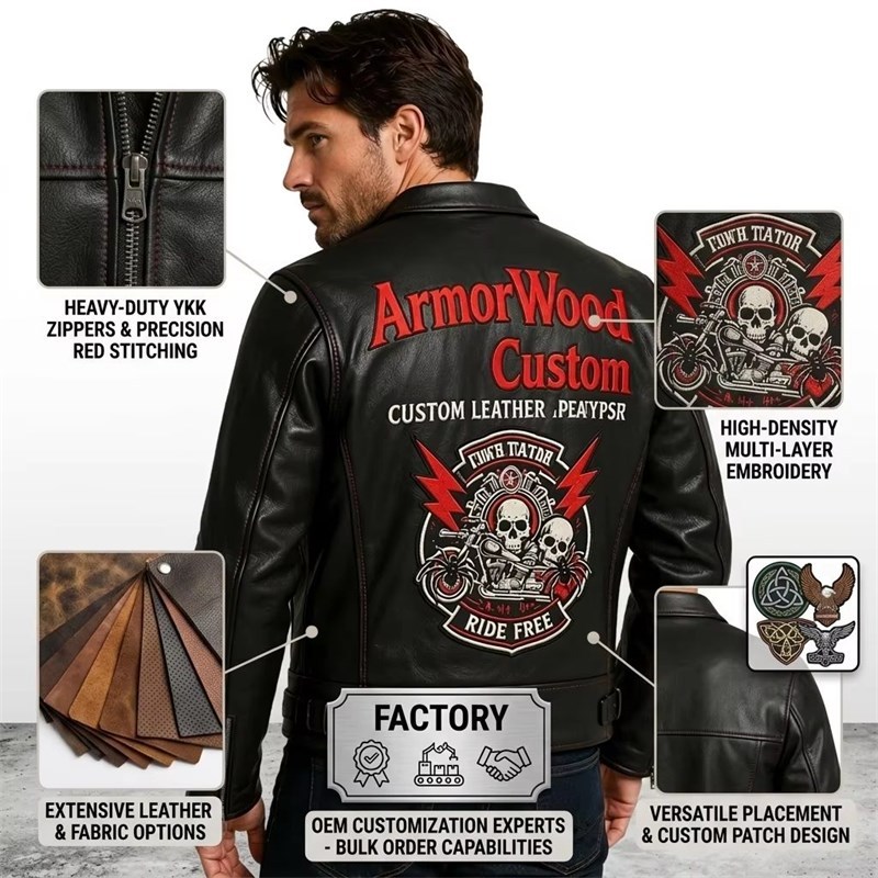 Biker Leather Jacket OEM Manufacturer