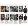 Custom Men's Leather Biker Jacket with Applique Detailing, Cross