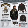 Custom Men's Leather Biker Jacket with Applique Detailing, Cross