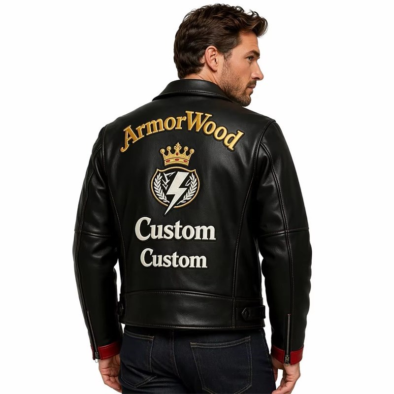 Leather Christian Biker Jacket