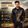 Custom Men's Leather Biker Jacket with Embroidered Detailing