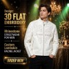 Custom Men's Leather Racer Jacket with Embroidered Detailing