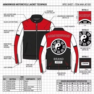 Custom Men's Black & Red Leather Biker Jacket with Two Tone Detailing