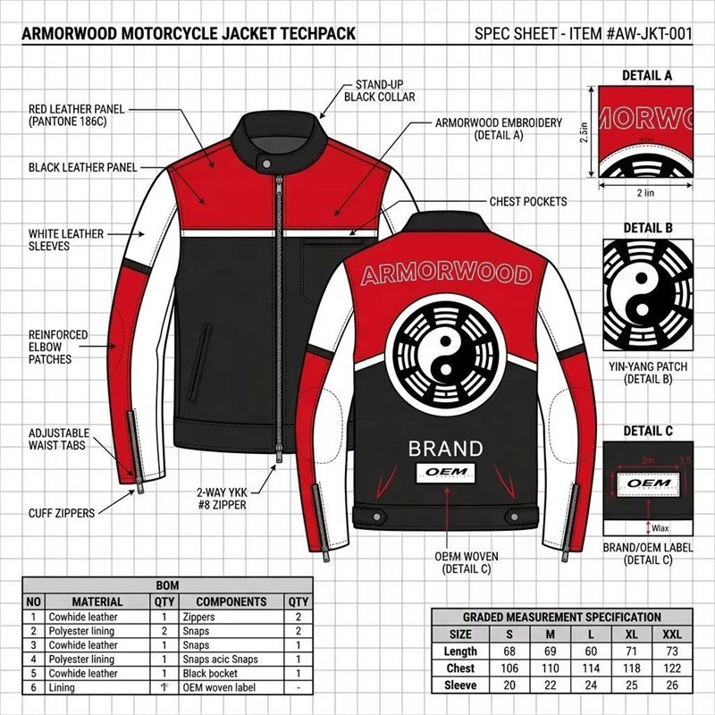 Custom Men's Black & Red Leather Biker Jacket with Two Tone Detailing