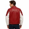 Custom Men's Leather Biker Jacket with Patchwork & Printed Detailing