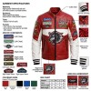 Custom Men's Leather Biker Jacket with Patchwork & Printed Detailing