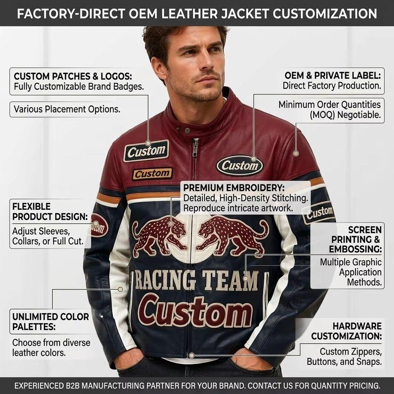 Custom Men's Red Cowhide Leather Biker Jacket with Two Tone Detailing, Streetwear & Vintage