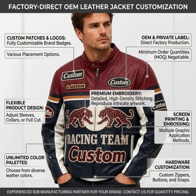 Custom Men's Red Cowhide Leather Biker Jacket with Two Tone Detailing, Streetwear & Vintage