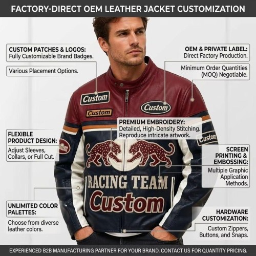 Custom Men's Red Cowhide Leather Biker Jacket with Two Tone Detailing, Streetwear & Vintage