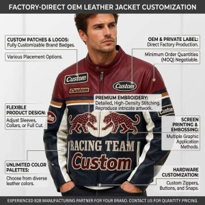 Custom Men's Red Cowhide Leather Biker Jacket with Two Tone Detailing, Streetwear & Vintage