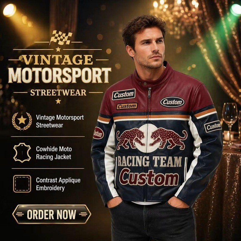 OEM Vintage Motorsport Streetwear Jacket for Men
