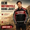 Custom Men's Cowhide Leather Biker Jacket with Embroidered & Applique Detailing, Streetwear