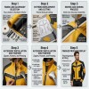 Custom Men's Black & Yellow Leather Biker Jacket with Quilted & Two Tone Detailing