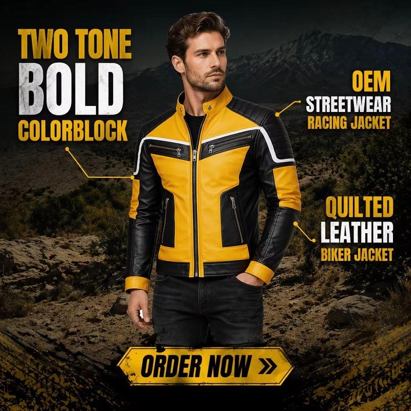 OEM Quilted Leather Racer Jacket