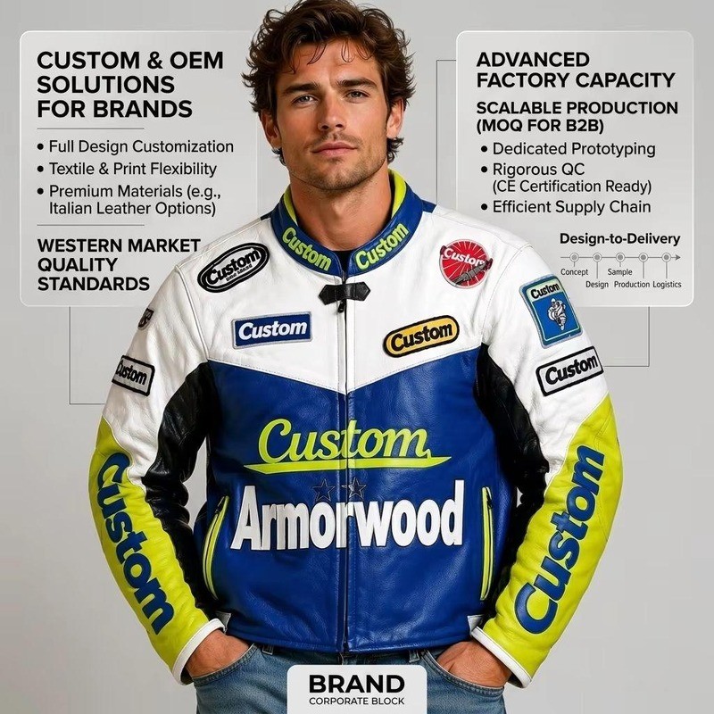 Custom Men's Leather Biker Jacket with Embroidered & Applique Detailing, Vintage