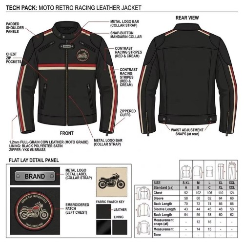 Custom Men's Black & Red Leather Biker Jacket, Slim Fit, Custom Made to Order