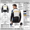Custom Men's Black & Blue Leather Biker Jacket with Quilted & Two Tone Detailing