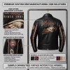 Custom Men's Black Cowhide Leather Biker Jacket with Embroidered & Applique Detailing, Streetwear
