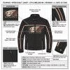 Custom Men's Black Cowhide Leather Biker Jacket with Embroidered & Applique Detailing, Streetwear