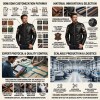 Custom Men's Cowhide Leather Biker Jacket with Distressed Detailing