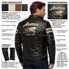 Custom Men's Cowhide Leather Biker Jacket with Distressed Detailing