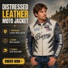 Custom Men's Leather Moto Jacket with Embroidered & Applique Detailing
