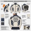 Custom Men's Leather Moto Jacket with Embroidered & Applique Detailing