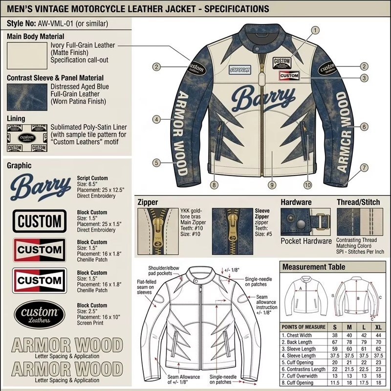 OEM Two Tone Leather Racer Jacket