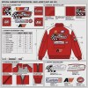 Custom Men's Red Leather Racer Jacket with Embroidered & Applique Detailing, Streetwear