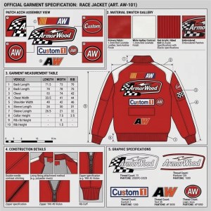 Custom Men's Red Leather Racer Jacket with Embroidered & Applique Detailing, Streetwear